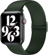 By Qubix Elastische Solo Loop bandje - Groen - Geschikt voor Apple Watch 42 - 44 - 45 - Ultra - 49mm - Compatible Apple watch bandje - smartwatch