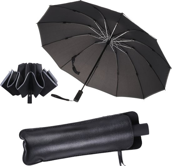Stormparaplu - Opvouwbaar - 105 CM - Paraplu - automatisch in en uit klapbaar - Stormbestendig tot 140 km/h - Luxe beschermhoes