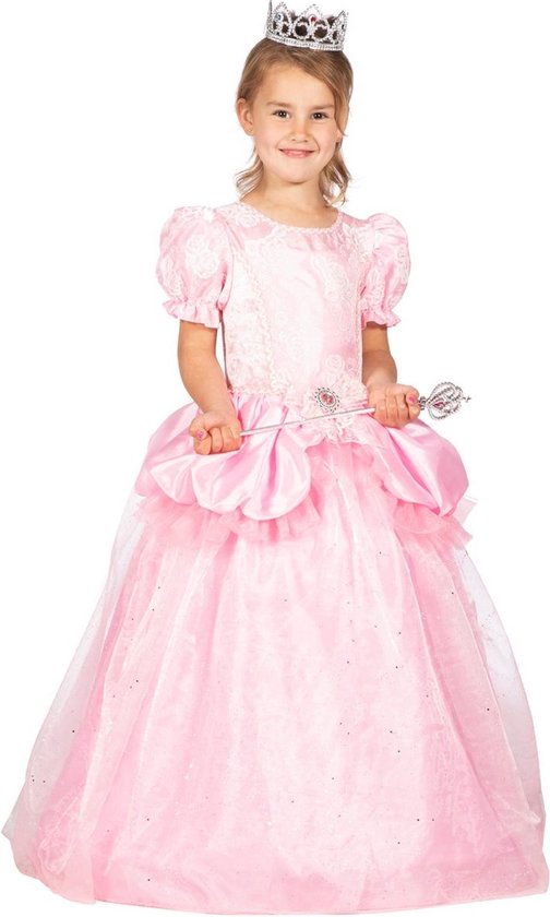 Wilbers & Wilbers - Doornroosje Kostuum - Roze Droom Prinses Aleida - Meisje - Roze - Maat 140 - Carnavalskleding - Verkleedkleding