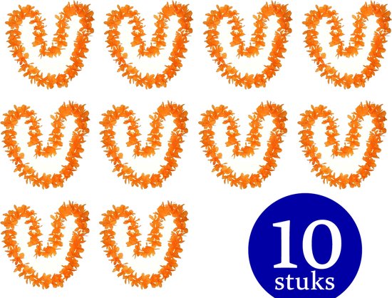 Pakket met 10 stuks Hawaii Krans/ Slinger Oranje - EK/WK Voetbal