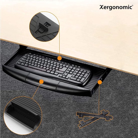 Xergonomic toetsenbordlade - uitschuifbaar - onder bureau