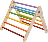 KateHaa Houten Klimdriehoek Regenboog - Klimrek - Houten Montessori Speelgoed
