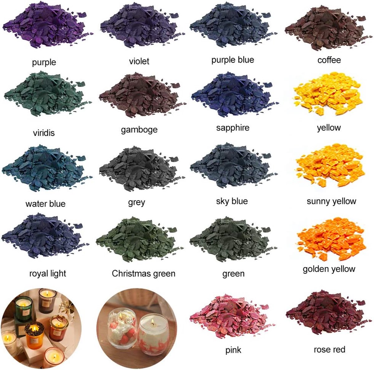 Kaarsenmakerset DIY Kaarsen handwerk - kaars Craft Set, Wicks, Essences, kleurstoffen 20 stuks