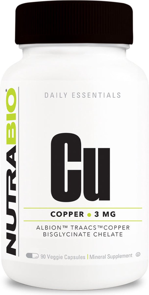 Copper Chelate (koper) 3 mg - 90 Plantaardige Capsules