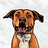 Huisdierportret van je lieve huisdier - Honden cartoon - Marmer structuur - Wanddecoratie - Muurdecoratie - huisdier schilderij