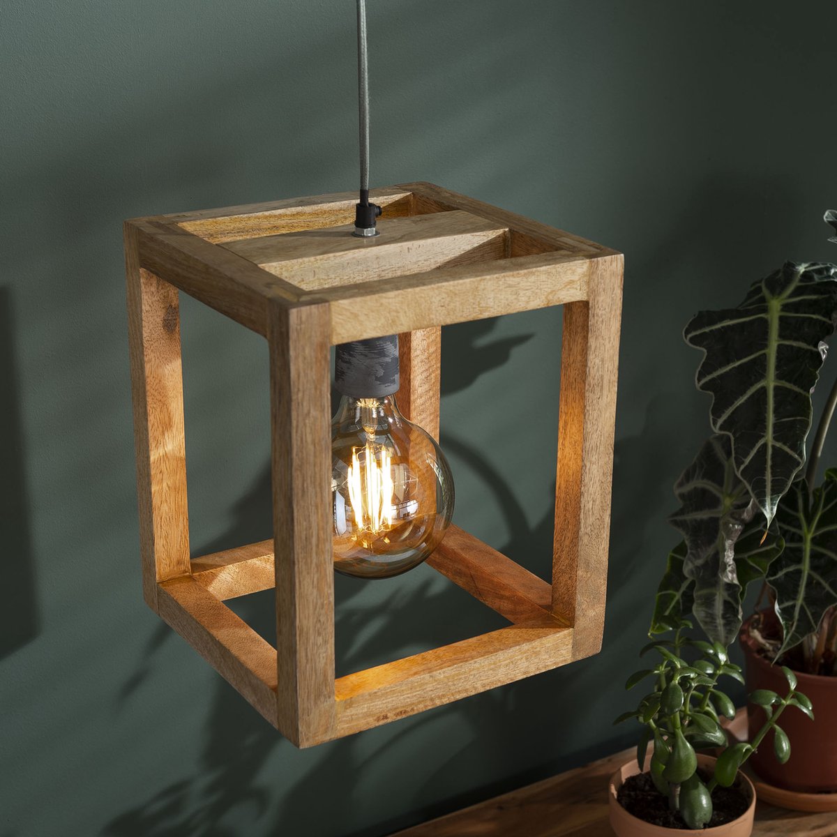 AnLi Style Hanglamp 1x houten frame