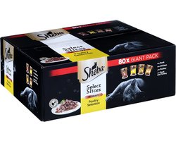 SHEBA Selectie Gevogeltearoma's in saus - nat kattenvoer - 80x 85 g