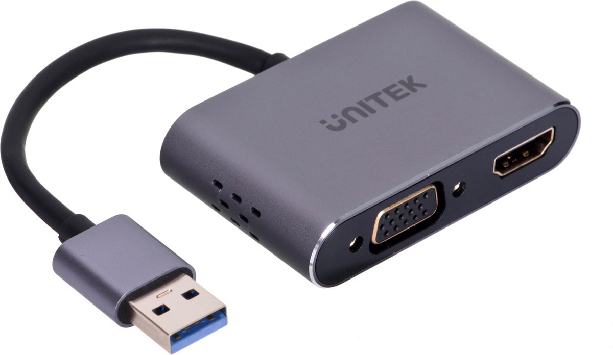 UNITEK ADAPTER USB-A - HDMI & VGA, FULLHD, M/F