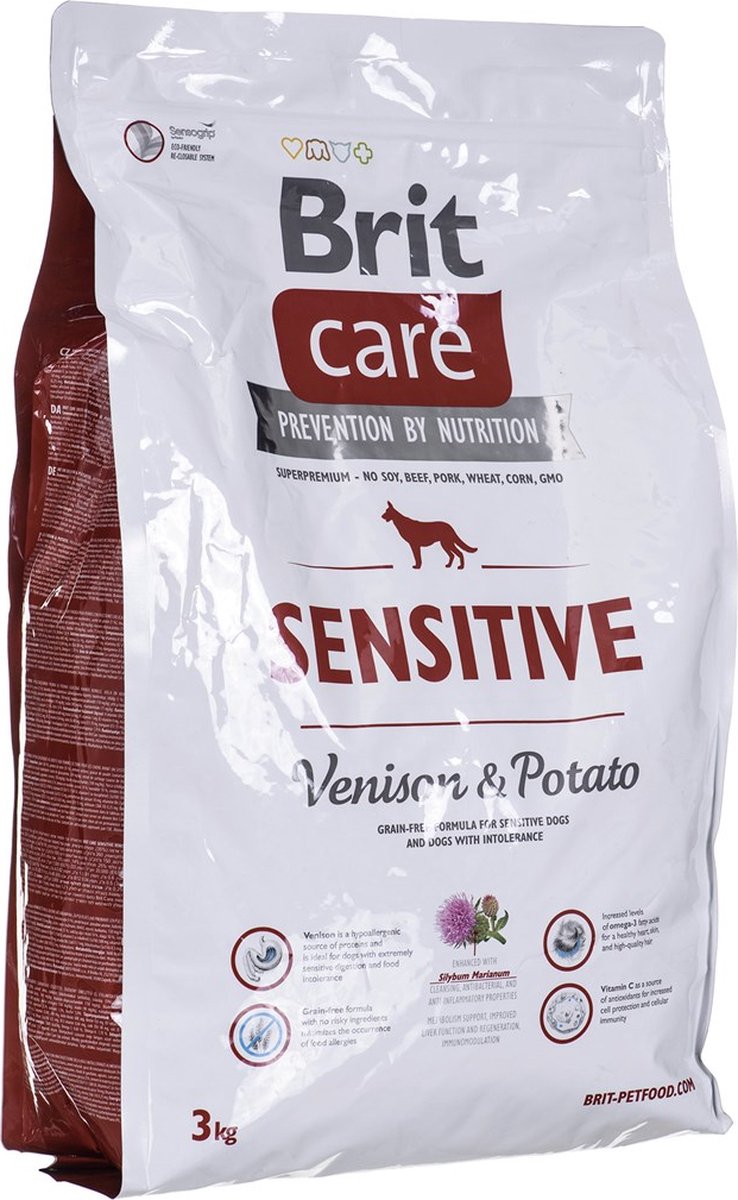 Brit Care Dog Sensitive Venison & Potato - Droog hondenvoer - 3kg