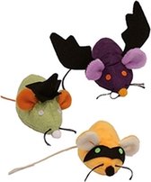 Croci tricky Halloween souris herbe à chat assortie - 3 pièces - 10 cm