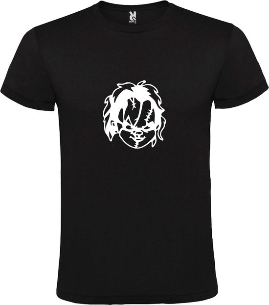 Zwart T-Shirt met “ Halloween Chucky “ afbeelding Wit Size XXXL