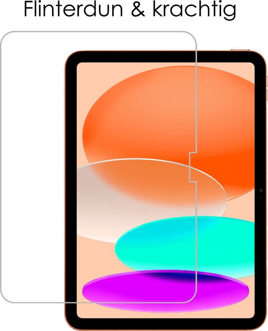 Dikke screenprotector op een iPad. Tekst in het Nederlands: 'Finterdun & krachtig'.