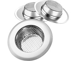Luxe RVS gootsteen zeef Ø113 - 73mm - gootsteenstop - afvoerzeef - korfplug - gootsteenbakje