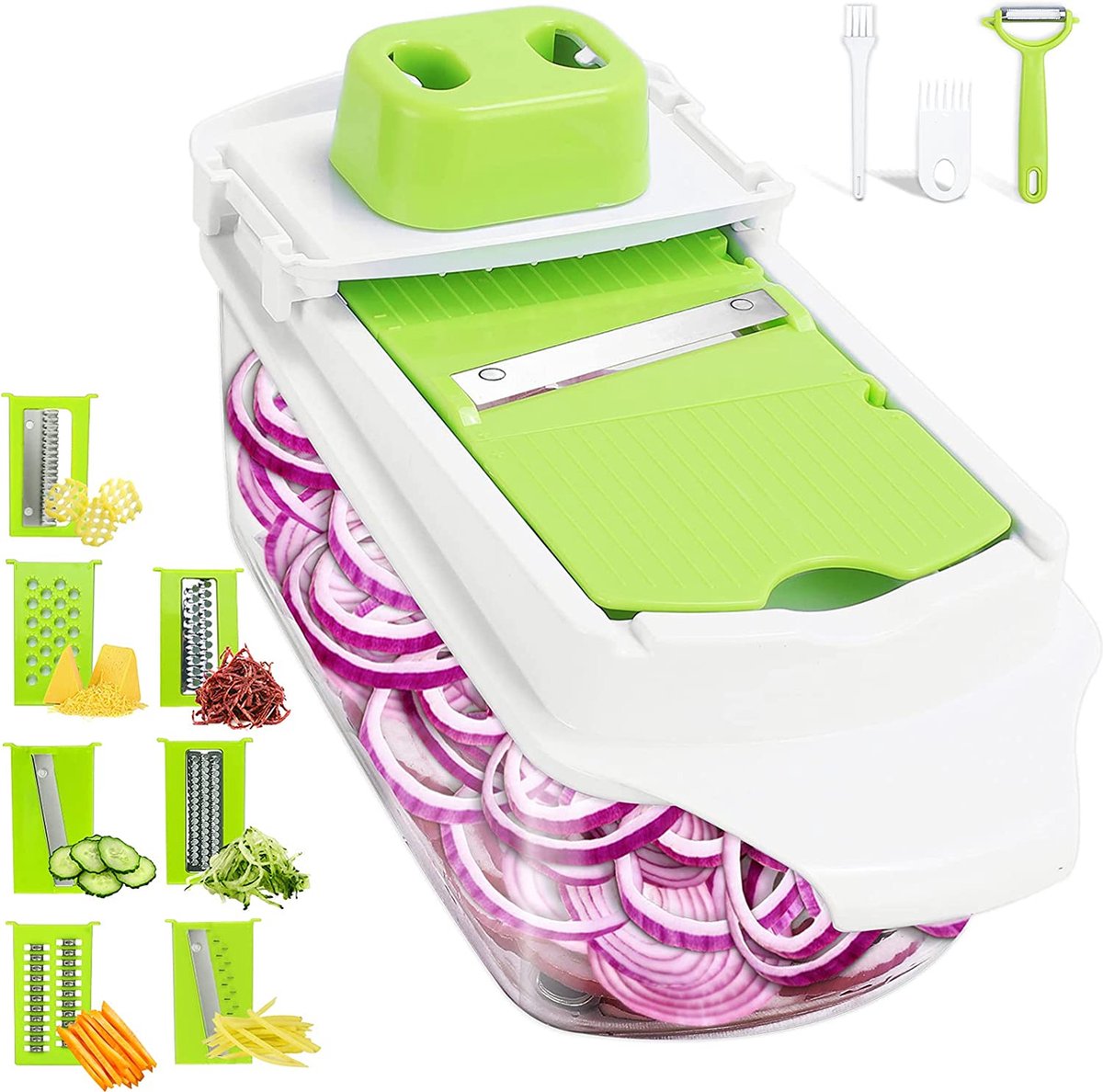 Coupe Légumes Genius Genius Nicer Dicer Smart - Coupe-légumes 16 Pièces - Tranche, Découpe En Dés, Spirale - Kiwi Mandoline Légumes Coupe Légumes Genius Genius Nicer Dicer Smart - Coupe-légumes 16 Pièces - Tranche, Découpe En Dés, Spirale - Kiwi Mandoline Légumes