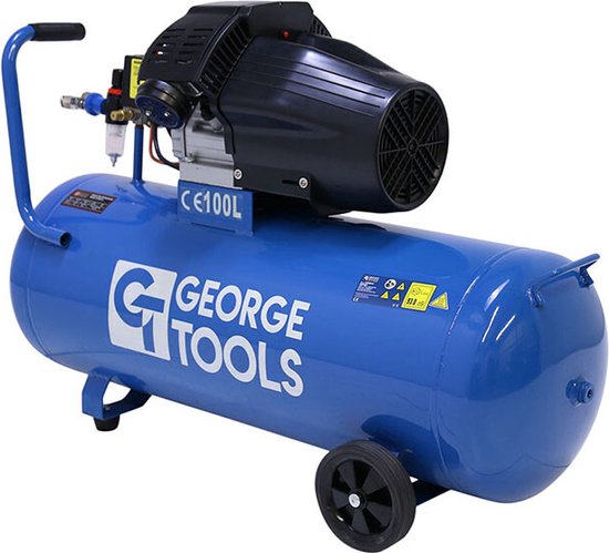 George Tools compressor 100 liter - Oliegesmeerde 3pk motor -  Aanzuigcapaciteit 250... | bol.com