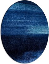 WallClassics - Dibond Ovaal - Abstracte Blauwe Puntjes - 42x56 cm Foto op Ovaal (Met Ophangsysteem)
