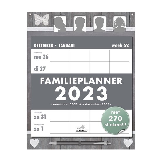 Voorloper Voorzichtig Surichinmoi Familieplanner 2023 voor 4 personen met Pen (30cm x 25cm) | bol.com