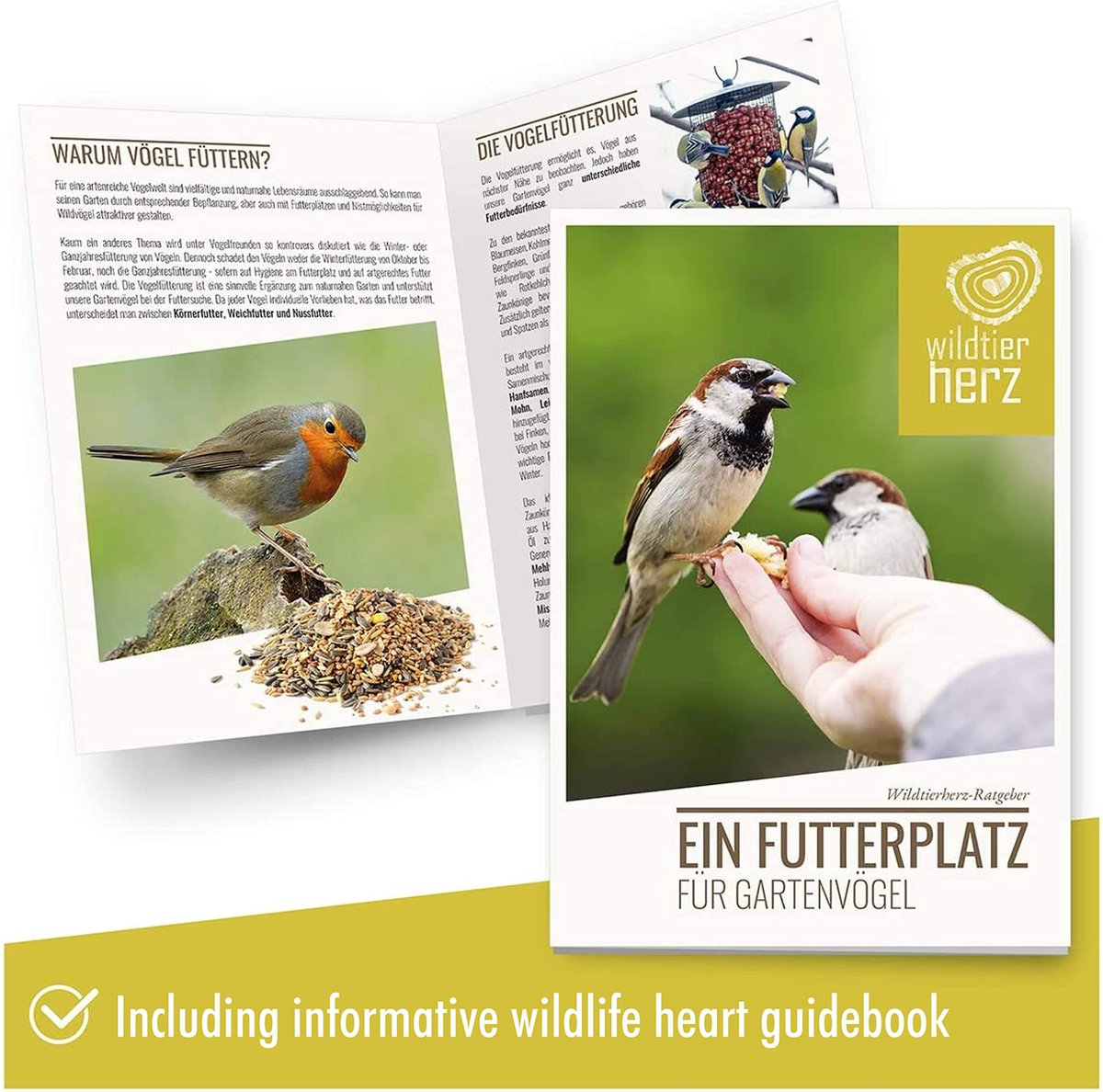 Wildtier Liebe – Mangiatoia Per Uccelli In Metallo, 26 Cm, Per Tutto L'anno