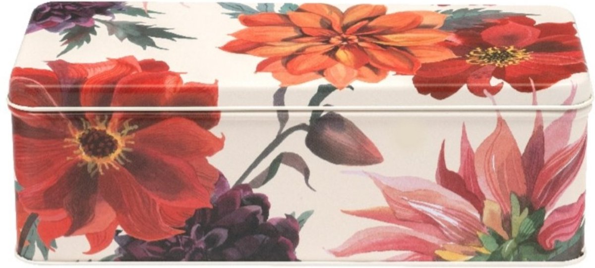 Emma Bridgewater - Bewaarblik Flowers - Bloemen - Blik - Rechthoek - 24,5 x 10,5 x 8 cm