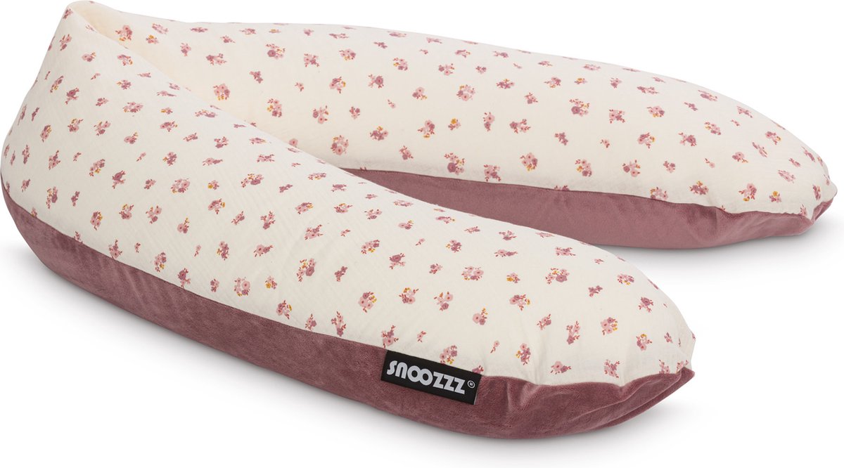 Goedkoopste Snoozzz Zwangerschapskussen Zijslaapkussen Lichaamskussen Premium kwaliteit - 185 cm - microparel vulling- luxe draagtas - afneembare hoes van zachte velvet met katoen - Hope