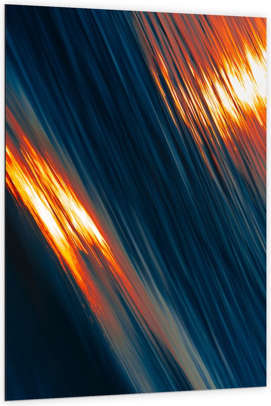 WallClassics - Dibond - Oranje Lichtstralen - 100x150 cm Foto op Aluminium (Met Ophangsysteem)