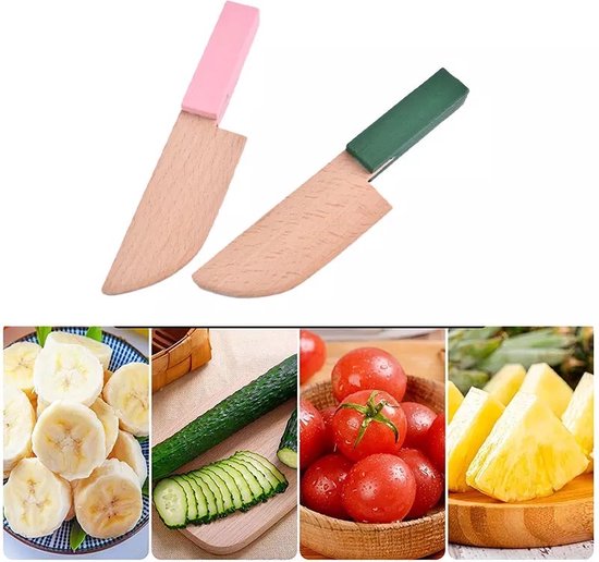 Couteau en bois enfant (Rose) Couteau enfant Ustensile de Cuisine Enfants