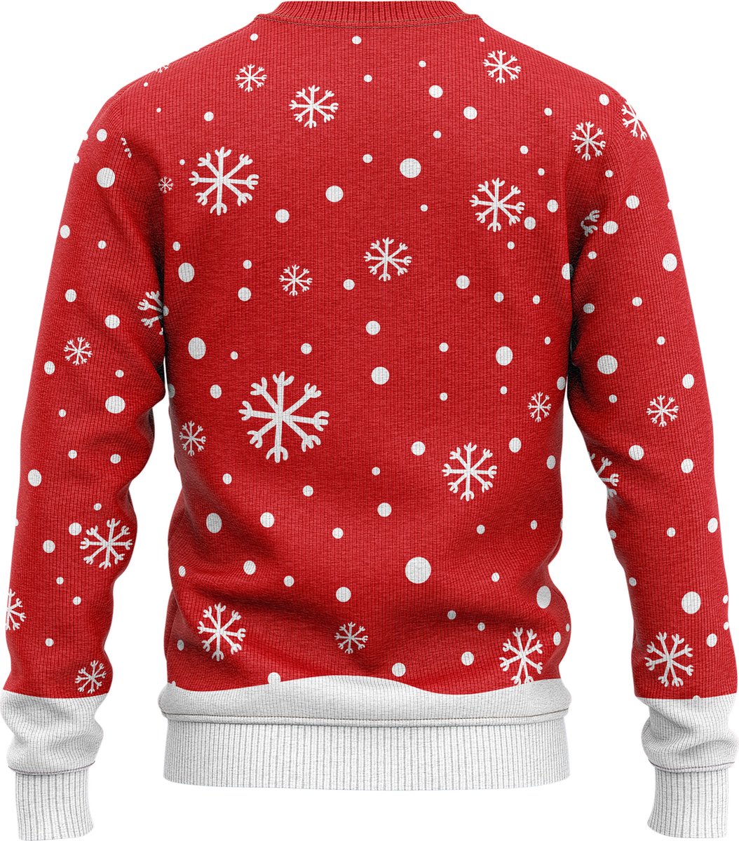 JAP Christmas Kersttrui voor kinderen (maat 146/152/158) - 100% Gerecycled - Kriebelt niet - Kerstcadeau - Foute Kersttrui jongens en meisjes (11/13 jaar) - Rudolf het Rendier - Rood — afbeelding 3
