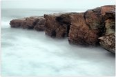 WallClassics - Poster Glossy – Brouillard autour des Montagnes - 150x100 cm Photo sur Papier Poster avec Finition Brillante