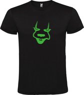 Zwart T-Shirt met “ Halloween Pennywise “ afbeelding Glow in the Dark Groen Size M