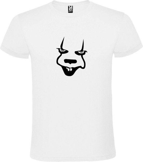 Wit T-Shirt met “ Halloween Pennywise “ afbeelding Zwart Size M