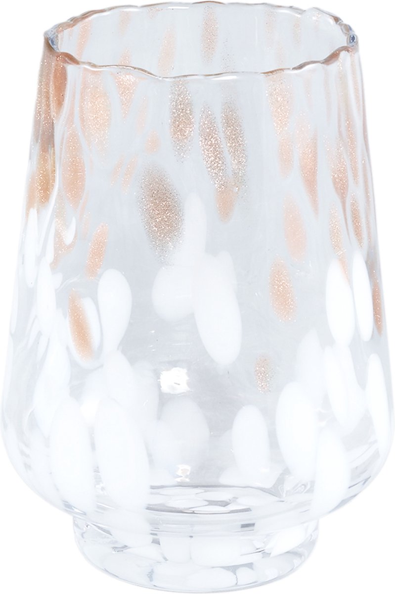 PTMD Windlicht Angelina - Wit - 12x12x16cm