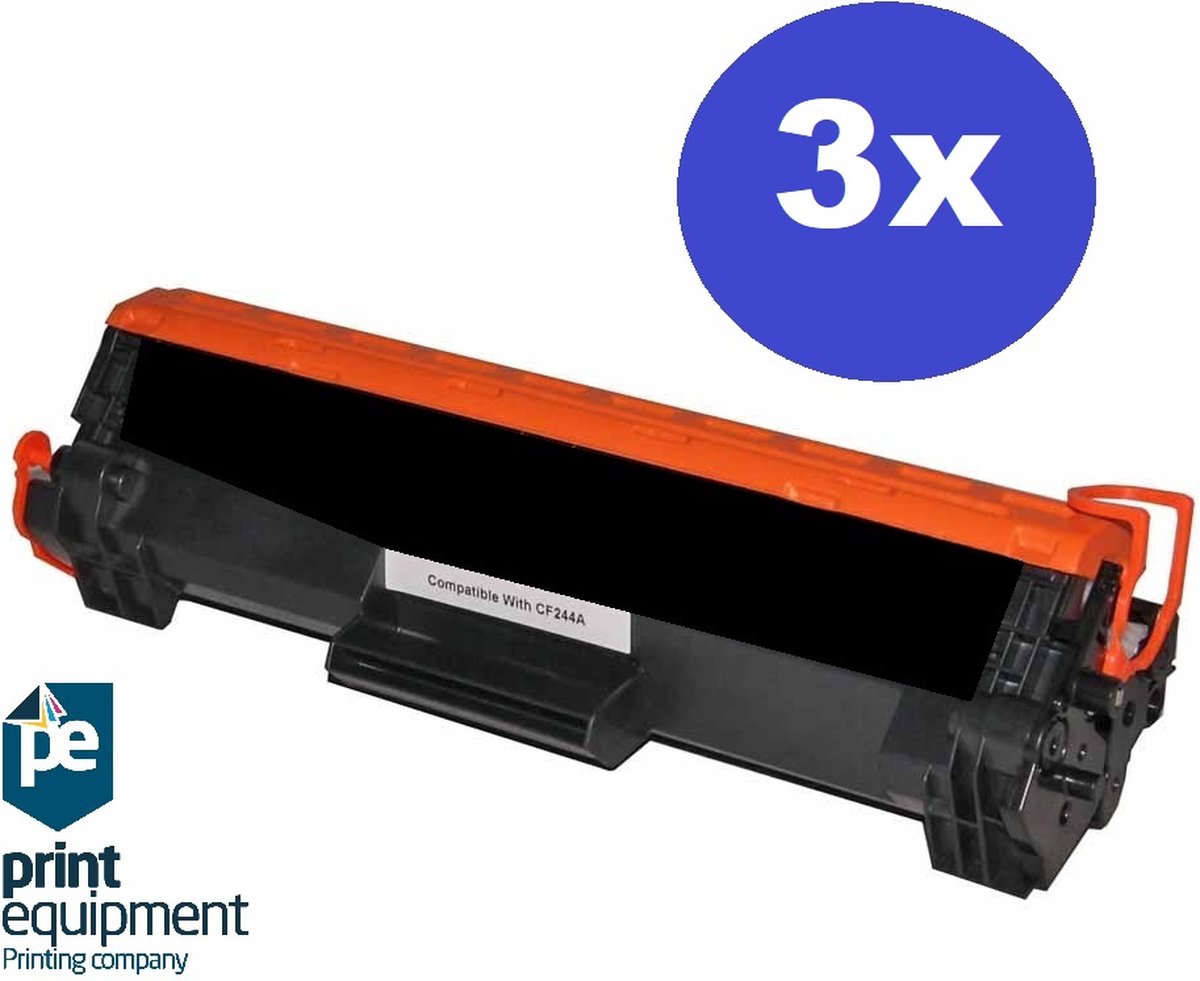 Print-Equipment Toner cartridge / Alternatief voor 3 x HP CF244A CF244 nr44A Zwart | LaserJet Pro M15/ M15a/ M15w/ M17/ M28/ M28a/ M28w