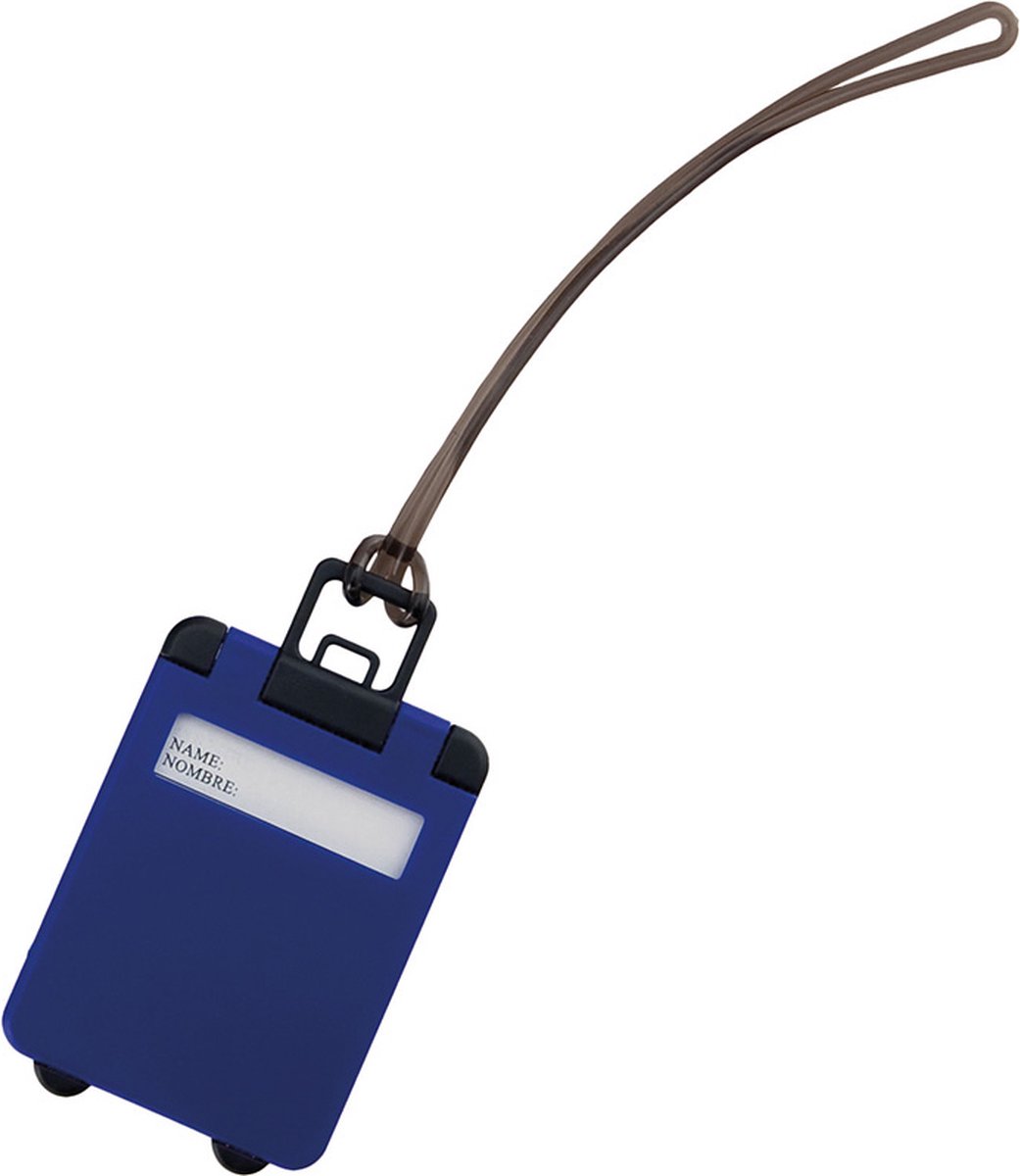 Bol.com Kofferlabel - 9,5 cm - Reiskoffer reisaccessoires - blauw - beschrijfbaar aanbieding