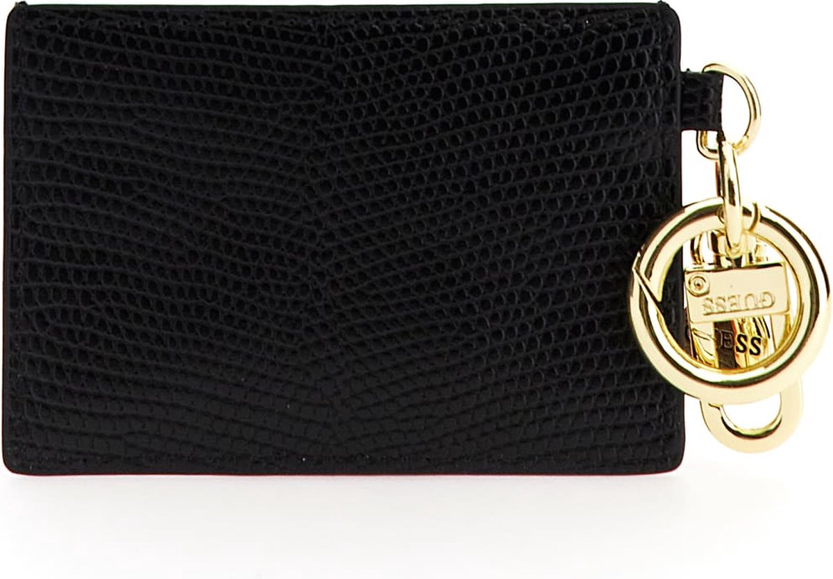 Guess Card Case Keyring Dames Portemonnee/Pasjeshouder Zwart