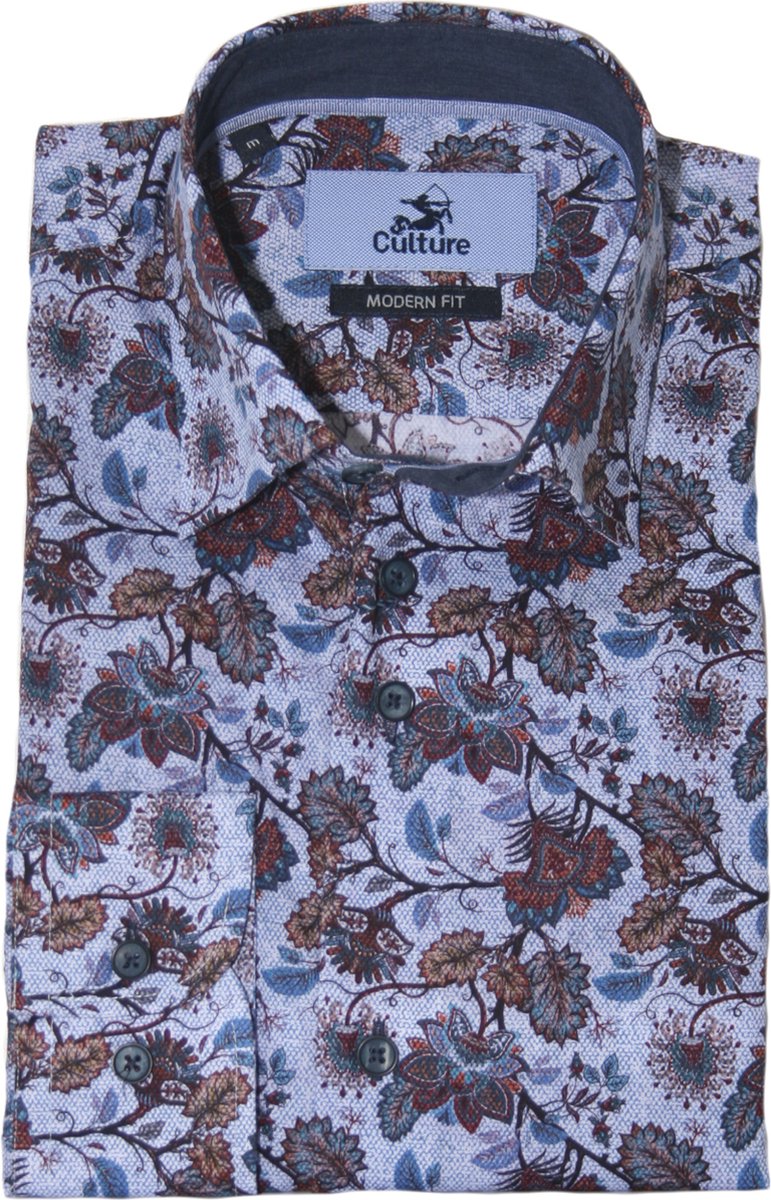 Culture Lange mouw Overhemd - 514047 Blauw (Maat: XL)