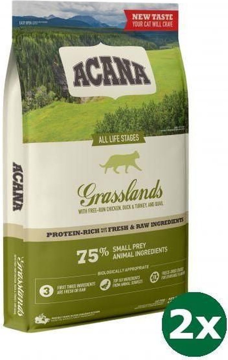 Acana cat grasslands kattenvoer 2x 4,5 kg