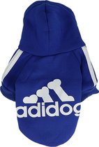 Adidog Hoodie - Pull pour chien taille XXL - Blauw - Vêtements pour chien - Petit chien - 5,5 à 7 kg