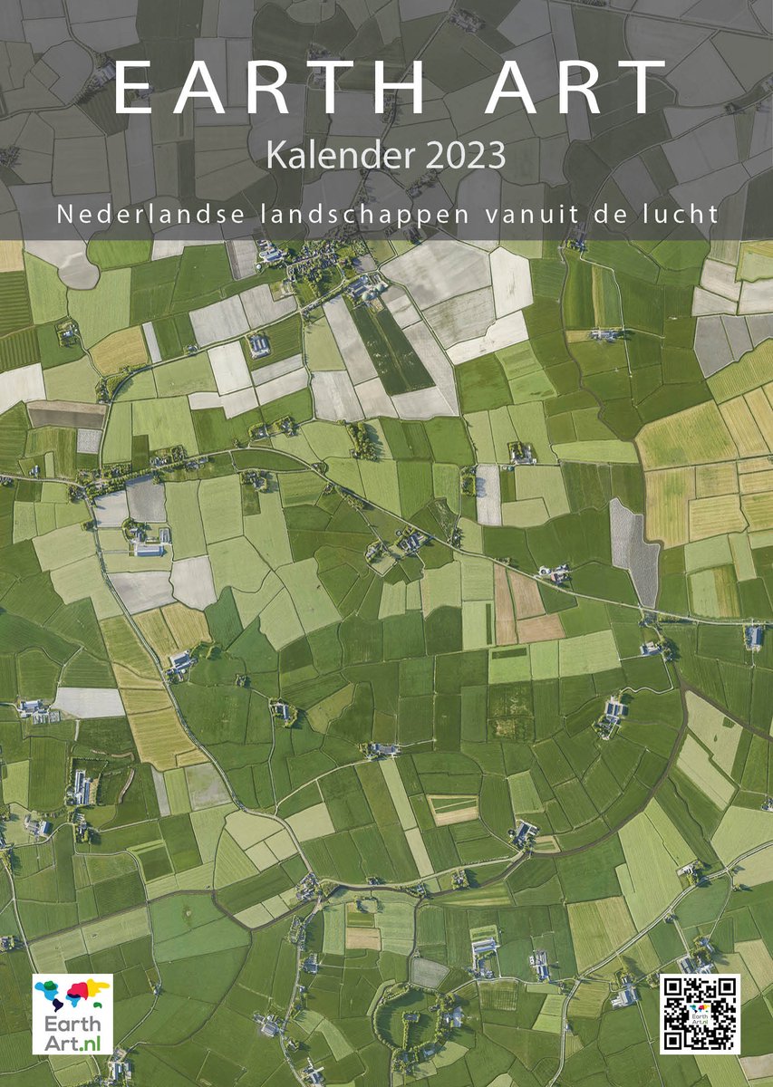 Earth Art kalender 2023 - Grote fotokalender met luchtfoto's van Nederland - staand A3 formaat - ruimte voor aantekeningen