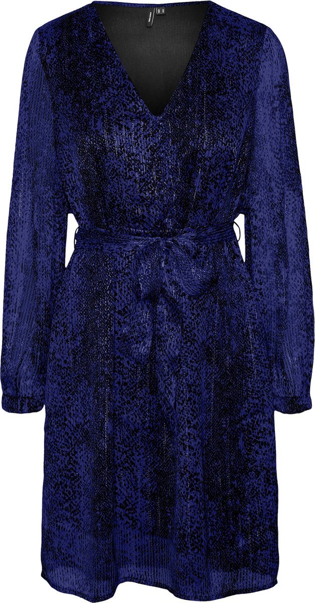 VERO MODA VMNALA L/S V-NECK ABK DRESS WVN BTQ Dames Jurk Maat S