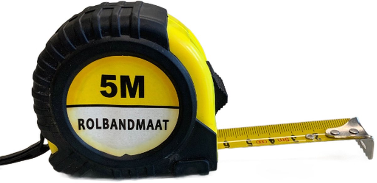 Rolmaat Rolbandmaat Meetlint -Broekklem 5 Meter Blokkeer knop