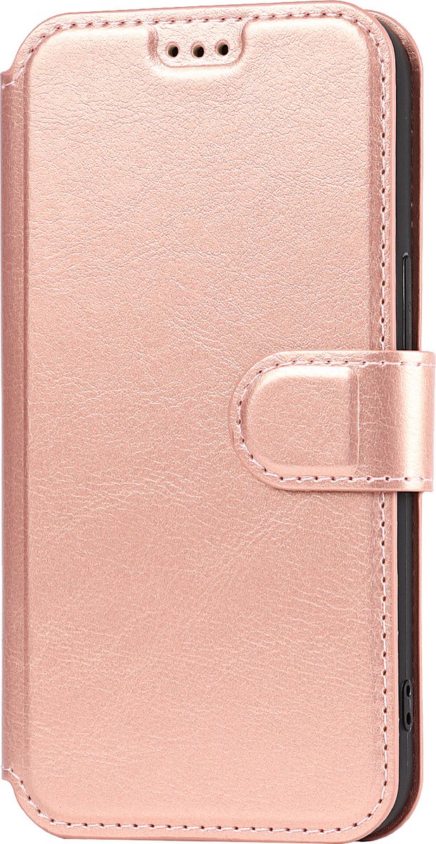 Bookcase Geschikt voor Apple iPhone 13 Pro - Roze - Pasjeshouder - Portemonnee