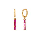 LILI Barre Boucles d'oreilles d'oreilles / Boucles d'oreilles d'oreilles | Rose / or | Ø 10 mm | 20 x 5 mm | Argent 925