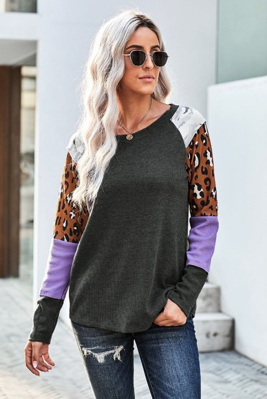 Pull en tricot pour femme - Blocs de couleur - Tidal - Taille XL