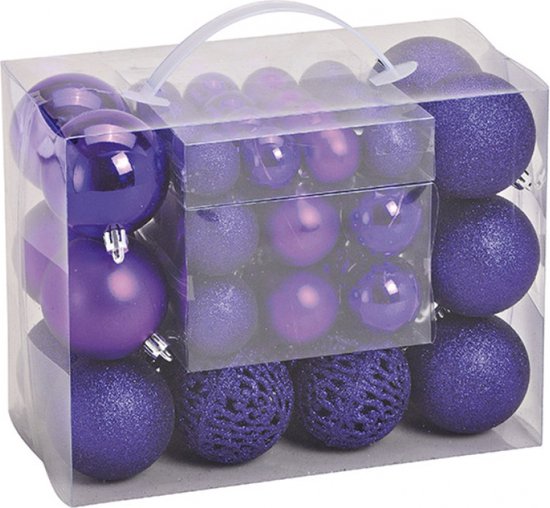 Kerstballen 50 stuks Paars