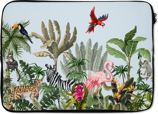 Housse pour ordinateur portable 13 pouces - Jungle - Flamingo - Singe - Garçons - Filles - Kids - Housse pour ordinateur portable