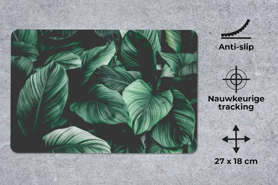 Muismat 27x18 cm - Mousepad Jungle - Bladeren - Tropisch - Planten - Natuur - Muismatten
