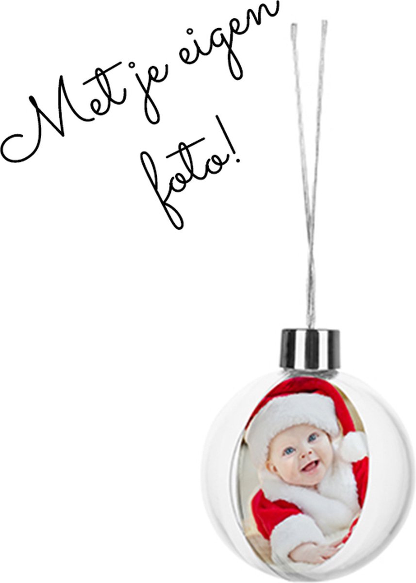 Kerstdecoratie Ball met Eigen Foto - Kerstfiguurtjes - Berstbal met Foto - Kerstdecoratie voor Binnen