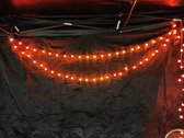 100 Witte bol met oranje leds lichtsnoer, 10 meter, 8 progamma’s & afstandsbediening, doorkoppelbaar, IP44, binnen en buiten, tafel vaas deur bomen feest tent heg versiering