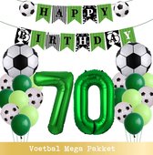Voetbal Ballonnen - Cijfer Ballon 70 Jaar - Snoes - Megapakket - set van 24 Sport Voetbalfan Voetbal Jongen/Meisje - Sportieve - Voetbal Vrouwen Mannen - Kinderfeestje - Verjaardag - Helium Ballon nummer 70