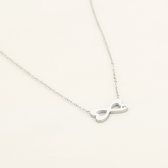 michelle bijou-JE14322-collier-pendentif infini-argent-acier inoxydable-collier court